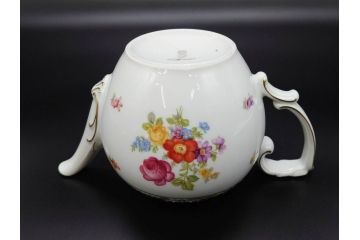 ドイツ　ドレスデン　シューマン ババリア　SCHUMANN BAVARIA　 金彩　フラワー　鮮やかな色合いと散りばめられた花たちが可愛らしいティーポット(洋食器)(R-074618)