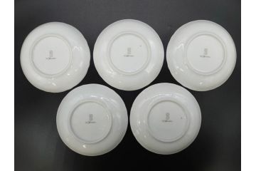 ドイツ　ドレスデン　シューマン ババリア　SCHUMANN BAVARIA　 フラワー　美しい金彩のデザインが華やかな雰囲気を醸し出すティーカップ&ソーサー5客セット(C&S、花、洋食器)(R-074619)