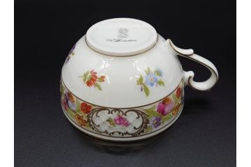 ドイツ　ドレスデン　シューマン ババリア　SCHUMANN BAVARIA　 フラワー　美しい金彩のデザインが華やかな雰囲気を醸し出すティーカップ&ソーサー5客セット(C&S、花、洋食器)(R-074619)