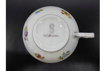 ドイツ　ドレスデン　シューマン ババリア　SCHUMANN BAVARIA　 フラワー　美しい金彩のデザインが華やかな雰囲気を醸し出すティーカップ&ソーサー5客セット(C&S、花、洋食器)(R-074619)