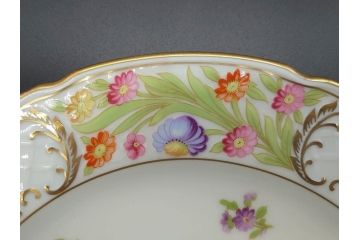 ドイツ　ドレスデン　シューマン ババリア　SCHUMANN BAVARIA　 金彩　フラワー　華やかな花たちが食卓に彩を与えるプレート6枚セット(大小、皿、洋食器)(R-074620)
