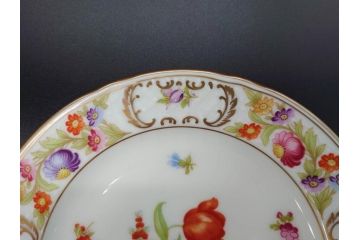 ドイツ　ドレスデン　シューマン ババリア　SCHUMANN BAVARIA　 金彩　フラワー　華やかな花たちが食卓に彩を与えるプレート6枚セット(大小、皿、洋食器)(R-074620)