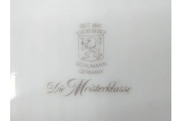 ドイツ　ドレスデン　シューマン ババリア　SCHUMANN BAVARIA　 金彩　フラワー　華やかな花たちが食卓に彩を与えるプレート6枚セット(大小、皿、洋食器)(R-074620)