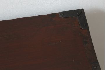 和製アンティーク　総桐材　黒漆塗り　歴史を感じさせる佇まいが魅力的な庄内小箪笥(庄内箪笥、収納箪笥、和タンス、引き出し、サイドチェスト)(R-074629)