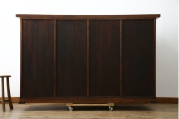 中古　美品!!　希少な絶版品　駿河の国　勝見木工　勝見作　耳付き天板の重厚感が際立つ総栗材のサイドボード　定価約80万円　(R-074631)