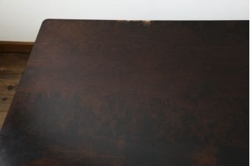 中古　北海道民芸家具　#694高座椅子　希少な絶版品! シックで落ち着いた空間づくりに活躍する高座卓ダイニングセット(ダイニングテーブル、4人掛け、4P、ダイニングチェア、板座チェア、椅子、イス、いす、食卓)(R-074635)