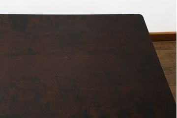 中古　北海道民芸家具　#694高座椅子　希少な絶版品! シックで落ち着いた空間づくりに活躍する高座卓ダイニングセット(ダイニングテーブル、4人掛け、4P、ダイニングチェア、板座チェア、椅子、イス、いす、食卓)(R-074635)