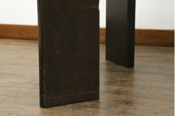 中古　北海道民芸家具　#694高座椅子　希少な絶版品! シックで落ち着いた空間づくりに活躍する高座卓ダイニングセット(ダイニングテーブル、4人掛け、4P、ダイニングチェア、板座チェア、椅子、イス、いす、食卓)(R-074635)
