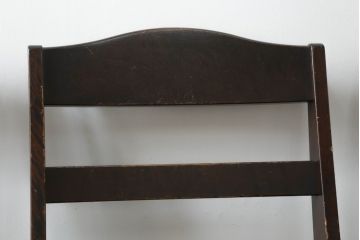 中古　北海道民芸家具　#694高座椅子　希少な絶版品! シックで落ち着いた空間づくりに活躍する高座卓ダイニングセット(ダイニングテーブル、4人掛け、4P、ダイニングチェア、板座チェア、椅子、イス、いす、食卓)(R-074635)