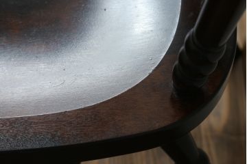 中古　美品　松本民芸家具　16型スピンドルチェア　ゆったりと座れるダイニングチェア(板座チェア、椅子、イス)(R-074636)