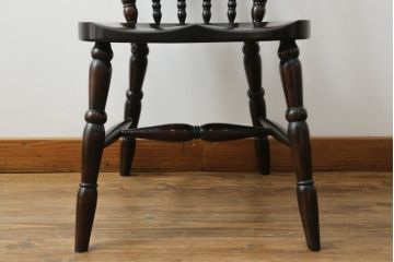 中古　美品　松本民芸家具　16型スピンドルチェア　ゆったりと座れるダイニングチェア(板座チェア、椅子、イス)(R-074636)