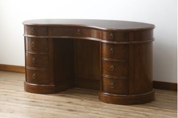 中古　DREXEL HERITAGE(ドレクセルヘリテイジ)　Cameo Classics(キャメオクラシックス)　高級感溢れるキドニーデスク(両袖デスク、机、ワークデスク、カウンターテーブル、在宅用、在宅ワーク用)(R-074640)