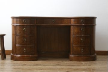 中古　DREXEL HERITAGE(ドレクセルヘリテイジ)　Cameo Classics(キャメオクラシックス)　高級感溢れるキドニーデスク(両袖デスク、机、ワークデスク、カウンターテーブル、在宅用、在宅ワーク用)(R-074640)