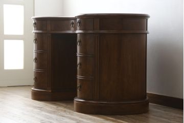 中古　DREXEL HERITAGE(ドレクセルヘリテイジ)　Cameo Classics(キャメオクラシックス)　高級感溢れるキドニーデスク(両袖デスク、机、ワークデスク、カウンターテーブル、在宅用、在宅ワーク用)(R-074640)