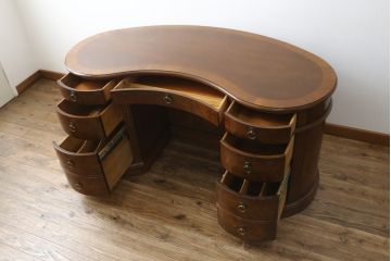 中古　DREXEL HERITAGE(ドレクセルヘリテイジ)　Cameo Classics(キャメオクラシックス)　高級感溢れるキドニーデスク(両袖デスク、机、ワークデスク、カウンターテーブル、在宅用、在宅ワーク用)(R-074640)