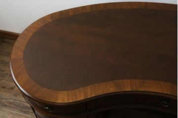 中古　DREXEL HERITAGE(ドレクセルヘリテイジ)　Cameo Classics(キャメオクラシックス)　高級感溢れるキドニーデスク(両袖デスク、机、ワークデスク、カウンターテーブル、在宅用、在宅ワーク用)(R-074640)