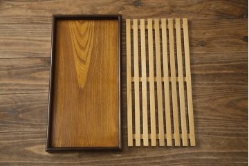 中古　美品　ニレ材　温かみのある木の色味と木目が美しい長火鉢(囲炉裏、木製火鉢)(R-074641)