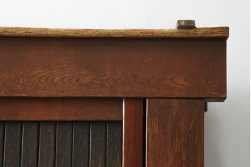 和製アンティーク　前面欅(ケヤキ)材　存在感抜群!堂々とした佇まいが魅力の八尺水屋箪笥サイドボード(食器棚、サイドキャビネット、収納棚、戸棚、店舗什器)(R-074646)