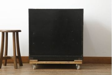 和製アンティーク　最高級!　唐獅子金具　三方欅(ケヤキ)材　凝った金具とケヤキ材の杢目が上質な雰囲気を醸し出す仙台小箪笥(仙台箪笥、整理箪笥、収納たんす、引き出し)(R-074653)