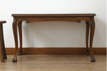 中古　美品　イタリア高級家具　メデア(Medea)　品のある佇まいが美しいガラストップセンターテーブル(ローテーブル、コーヒーテーブル、リビングテーブル)(R-074661)