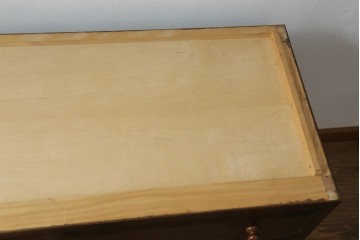 《天板取り付け加工費込み》　中古　松本民芸家具　深みのある色合いと木目が上品な3段ローチェスト　(R-074662)