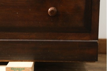 《天板取り付け加工費込み》　中古　松本民芸家具　深みのある色合いと木目が上品な3段ローチェスト　(R-074662)