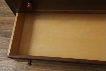 《天板・台輪取り付け加工費込み》　中古　松本民芸家具　深みのある色合いと木目が上品な3段ローチェスト　(R-074663)