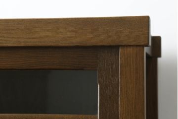 中古　美品!!　国産職人手作り　欅(ケヤキ)材　和モダンな空間づくりにも活躍する高級水屋箪笥サイドボード(サイドキャビネット、収納棚、戸棚、食器棚)(R-074666)