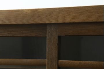 中古　美品!!　国産職人手作り　欅(ケヤキ)材　和モダンな空間づくりにも活躍する高級水屋箪笥サイドボード(サイドキャビネット、収納棚、戸棚、食器棚)(R-074666)