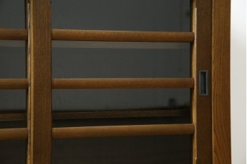 中古　美品!!　国産職人手作り　欅(ケヤキ)材　和モダンな空間づくりにも活躍する高級水屋箪笥サイドボード　(R-074666)