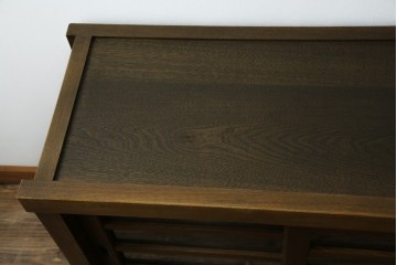 中古　美品!!　国産職人手作り　欅(ケヤキ)材　和モダンな空間づくりにも活躍する高級水屋箪笥サイドボード　(R-074666)