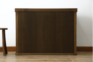 中古　美品!!　国産職人手作り　欅(ケヤキ)材　和モダンな空間づくりにも活躍する高級水屋箪笥サイドボード　(R-074666)