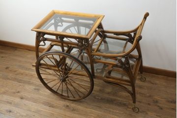 中古　廃盤品　メデア(Medea)　ワゴンART900　芸術的な美しさが存在感を放つアール・ヌーボー様式のトロリー(ワゴン)(定価約124万円)(R-074668)