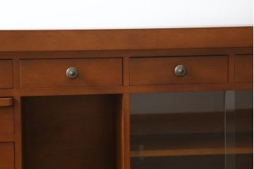 中古　美品!!　横浜ダニエル(daniel)　アーリーアメリカンシリーズ　A-315　滑らかな木肌が上品な雰囲気を醸し出すカウンターテーブルサイドボード(収納棚、戸棚、キッチンカウンター、バーカウンター)(定価約126万円)(R-074682)