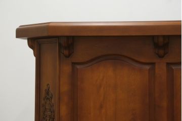 中古　横浜ダニエル(daniel)　アーリーアメリカンシリーズ　A-316　大容量の収納力が嬉しい! 高級感と重厚感を兼ね備えたコーナーカウンター(収納棚、カウンターテーブル、バーカウンター)(定価約160万円)(R-074683)
