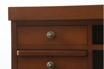 中古　横浜ダニエル(daniel)　アーリーアメリカンシリーズ　A-316　大容量の収納力が嬉しい! 高級感と重厚感を兼ね備えたコーナーカウンター(収納棚、カウンターテーブル、バーカウンター)(定価約160万円)(R-074683)