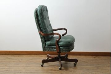 中古　DREXEL HERITAGE(ドレクセルヘリテイジ)　高級感あふれる佇まいが魅力的なエグゼクティブデスクチェア(オフィスチェア、回転チェア、アームチェア)(R-074689)