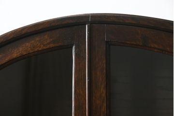 イギリスアンティーク　オーク材　品のある佇まいが美しいアールデコスタイルのキャビネット(戸棚、収納棚、飾り棚、英国)(R-074690)