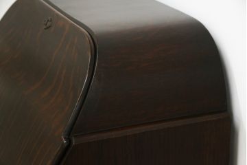 イギリスアンティーク　アールデコデザイン　オーク材　落ち着いた佇まいのライティングビューロー(簿記机、ワークデスク、引き出し、サイドチェスト、在宅用、在宅ワーク用、英国)(R-074692)