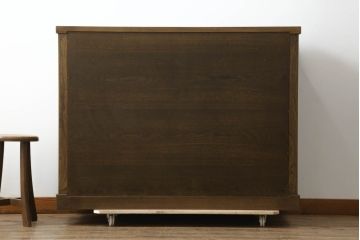 中古　美品!!　国産職人手作り　欅(ケヤキ)材　和モダンな空間作りにも活躍する高級水屋箪笥サイドボード(サイドキャビネット、収納棚、戸棚、食器棚)(R-074696)