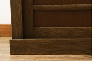 中古　美品!!　国産職人手作り　欅(ケヤキ)材　和モダンな空間作りにも活躍する高級水屋箪笥　(R-074696)
