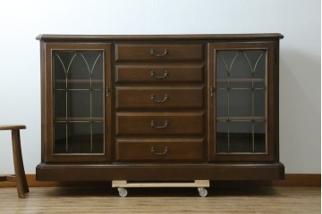 中古　カリモク家具(karimoku)　domani(ドマーニ)　QUEENS LIFE(クイーンズライフ)　シェラトン様式の気品を感じさせるクラシカルなサイドボード　定価約68万円　(R-074697)