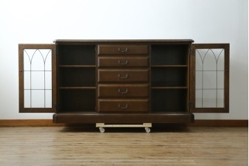 中古　カリモク家具(karimoku)　domani(ドマーニ)　QUEENS LIFE(クイーンズライフ)　シェラトン様式の気品を感じさせるクラシカルなサイドボード　定価約68万円　(R-074697)