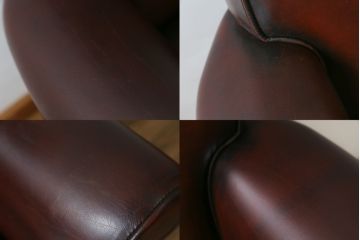 中古　バロッサバレンティ(VARO,S.A. VALENTI)　高級感たっぷりの本革デスクチェア(パーソナルチェア、アームチェア、回転椅子、イス、レザー)(定価約59万円)(R-074700)