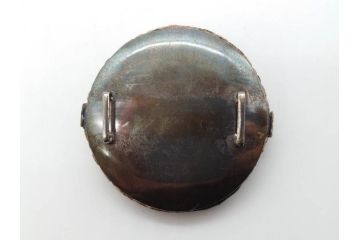時代物　珊瑚　螺鈿細工　花尽くし　煌びやかで凝った意匠が目を惹く帯留め(アンティーク、サンゴ、帯締め、着物道具、和装小物、アクセサリー)(R-074707)