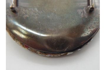 時代物　珊瑚　螺鈿細工　花尽くし　煌びやかで凝った意匠が目を惹く帯留め(アンティーク、サンゴ、帯締め、着物道具、和装小物、アクセサリー)(R-074707)