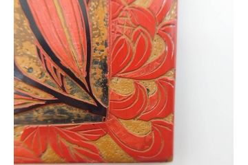 べっ甲(鼈甲)　蒔絵　竹　良生銘　百合螺鈿　和の趣溢れる帯留め2個セット(ブローチ、帯締め、着物道具、和装小物、アクセサリー)(R-074710)