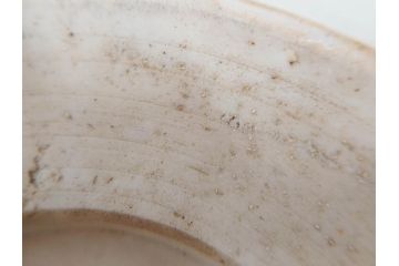 川本半助　瀬戸染付　花鳥文　約38cm　1尺2寸皿　手描きの味わいが魅力的なすり鉢(和食器、一尺二寸)(R-074717)