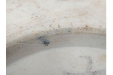 川本半助　瀬戸染付　花鳥文　約38cm　1尺2寸皿　手描きの味わいが魅力的なすり鉢(和食器、一尺二寸)(R-074717)