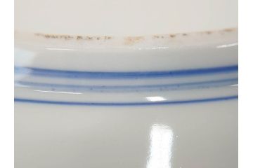真陶園　川本半助　瀬戸染付　約39cm　1尺3寸皿　繊細な絵付けが落ち着いた雰囲気を醸し出す大皿(和皿、和食器、半介、一尺三寸)(R-074718)